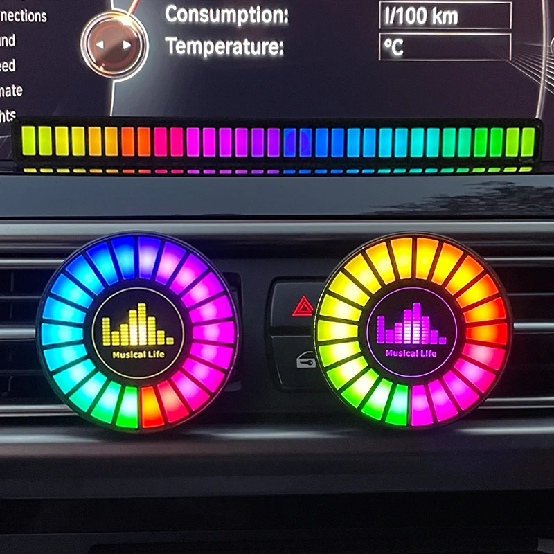 car air fresheners music rhythm lamp atmosphere light RGB LED USB vent perfume diffuser accsesories interiors decoration aroma