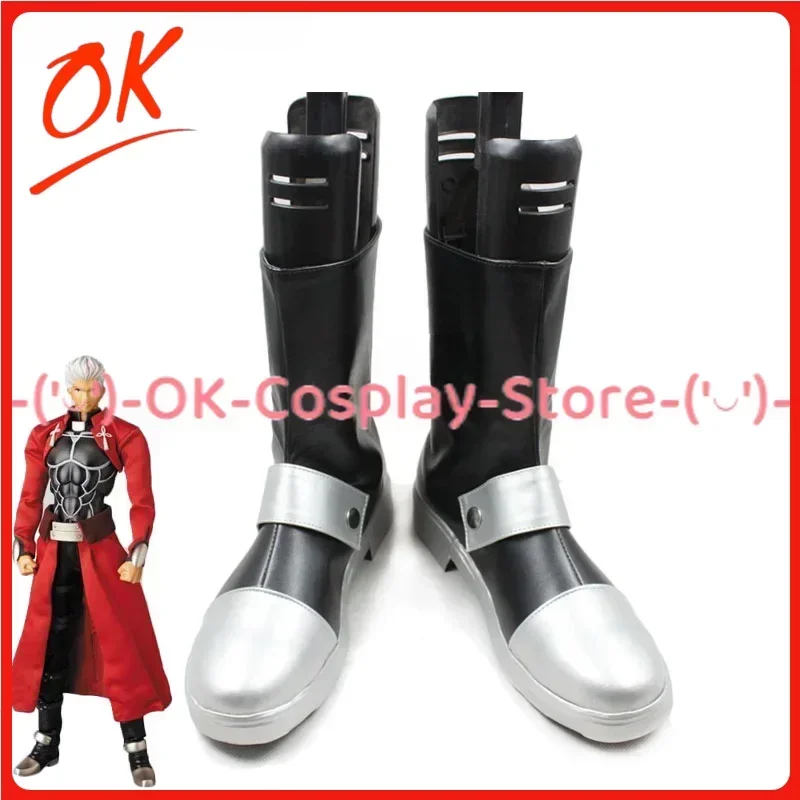 [Customized Size] Fate Stay Night Archer Cosplay Shoes Anime Roleplay Costume Prop Halloween Carnival Party Boots PU Leather