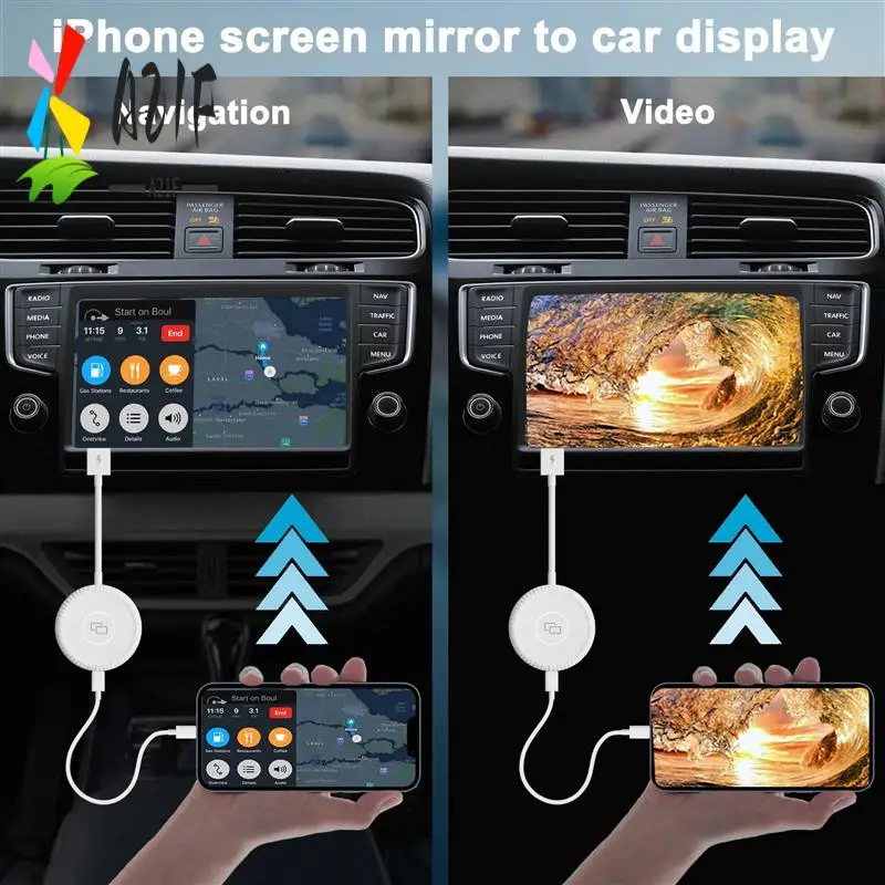 

A21F-2PCS Wired Carplay Mirror Adapter For Carplay Mirror Dongle With PD For Converting Video To Car Display