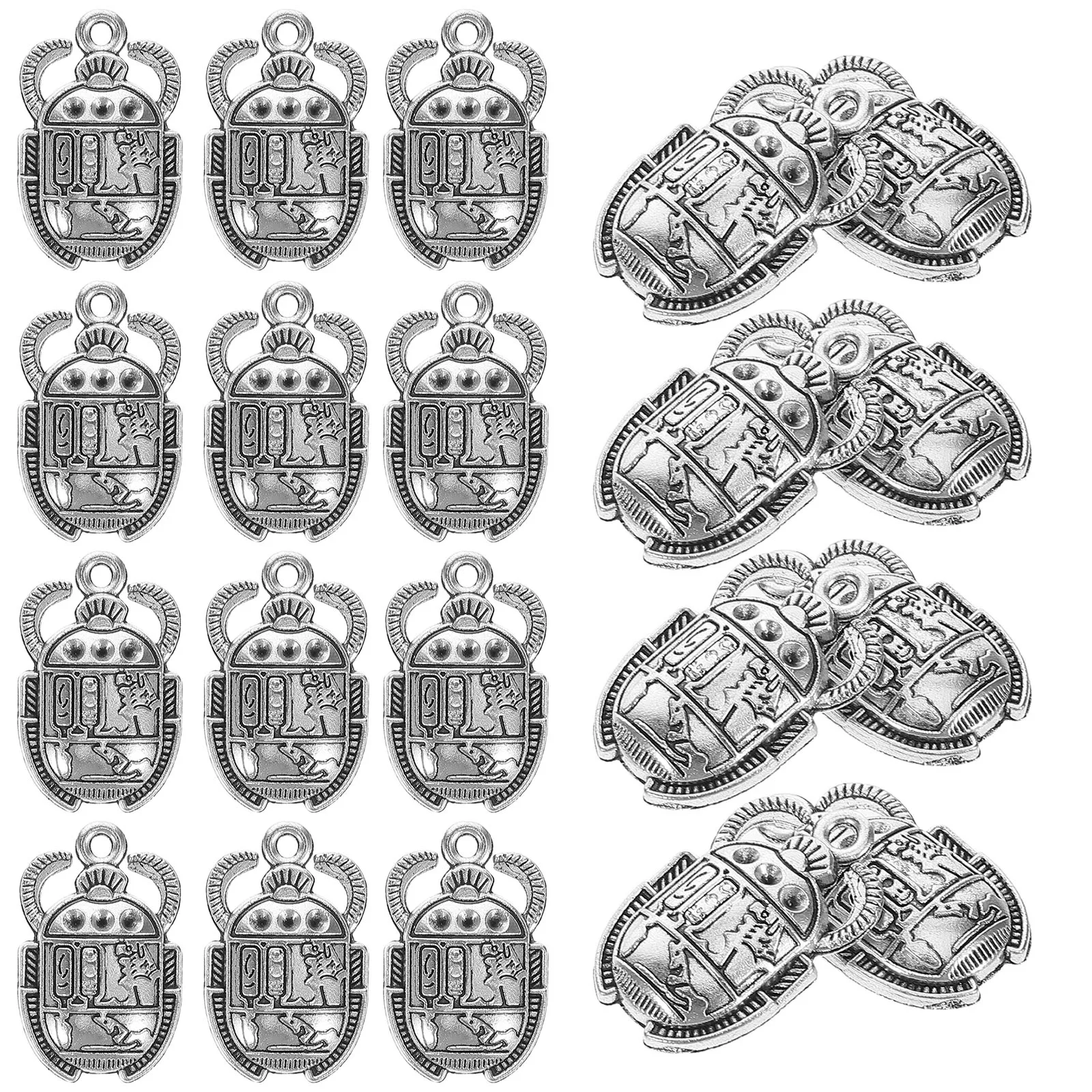 

20 pcs Scarab Beetle Pendant Necklace Charms DIY Components Bracelet Accessories Metal Protection Lucky Amulet Jewelry