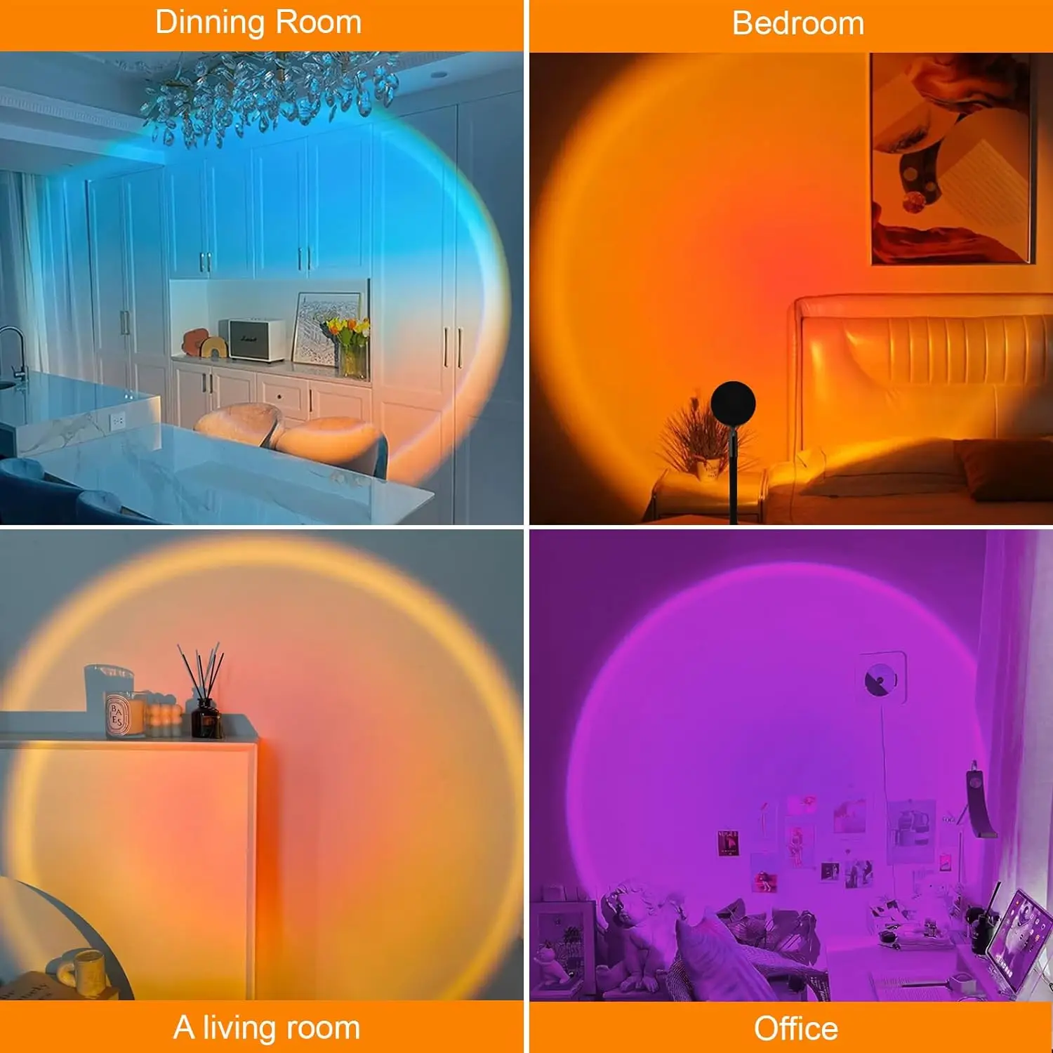 Smart Sunset Projector Night Light Bluetooth APP Rainbow Lamp for Home Coffe Shop Background Wall Decoration Atmosphere Lamp