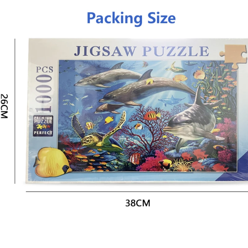 75*50cm 1000pcs Jigsaw Puzzle Undersea World Animals Series Home Decoration Painting Adult Stress Relief Educational Toys