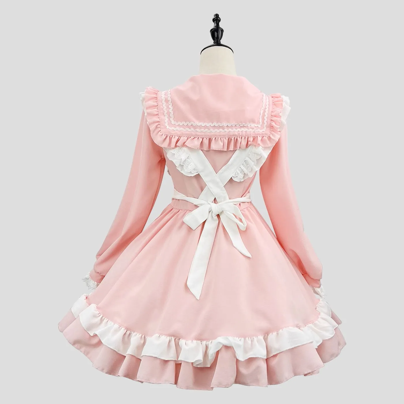 Tailored lolita gothic style plus size sweet college sailor suit long sleeve dress maid set