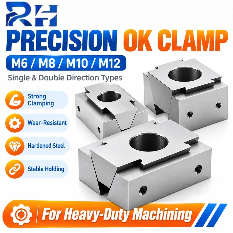 Single-Sided Double-Sided Precision OK Fixture M6 M8 M10 M12 Adjustable Multi-Station Wedge Clamping Block Components OK Fixture