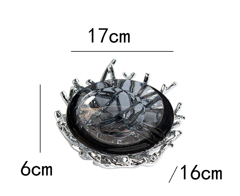 Modern Bird'S Nest Modeling Glass Ashtray Geometric Ornaments Sales Office Living Room Entrance Soft Decorations Ornaments