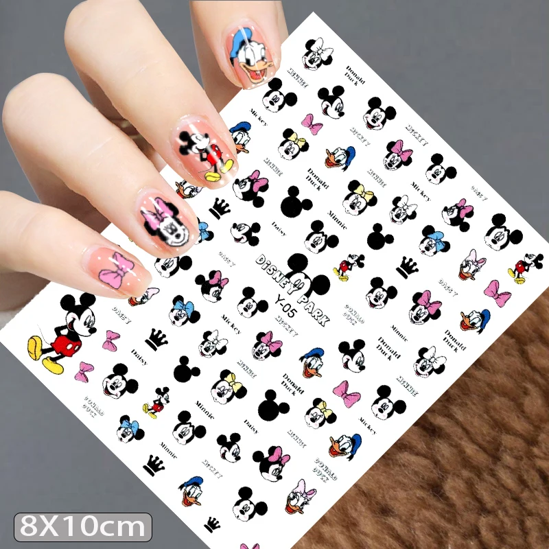 Cartoon Mickey Personality Logo Nail Sticker Disney Character Adhesive Stickers Nail Slider Stitch Cartoon Nail Art Decoration