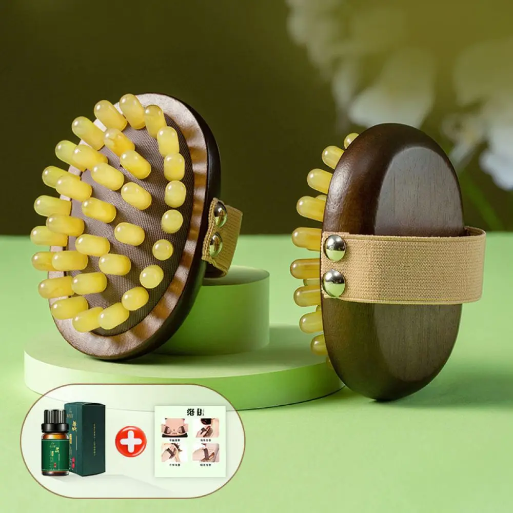 Wood Meridian Massage Brush For Body Scalp Belly Waist Muscle Relief Natural Ergonomic Scraping Tool Health Massager
