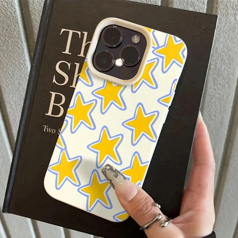 

Cute Golden Star Phone Case For Samsung Galaxy S25 Ultra S24 Plus S23 FE S22 S21 A56 A36 A25 A24 A54 A53 A55 A52 A35 Soft Cover