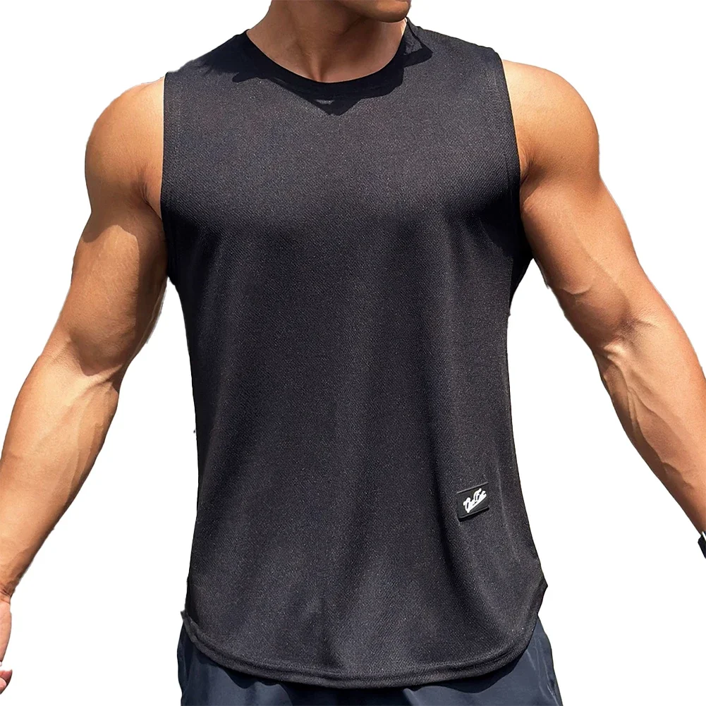 Gym Training Tank Top Men's Sports T-shirt Summer Thin Mesh Breathable Fitness Running Tank Top Quick Drying Sleeveless Top