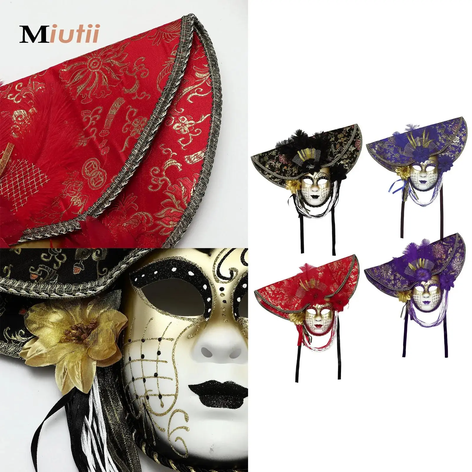 

Anime Venice Mask Halloween Costume Christmas Medieval Vintage Clown Ghost Masked Prom Horror Prop Accessories Masquerade