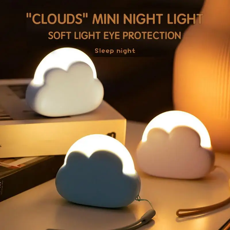 Cloud Lights For Bedroom USB Rechargeable Bedside Lamp With Wrist Strap Kids Night Light For Camping Bedroom Nightlights