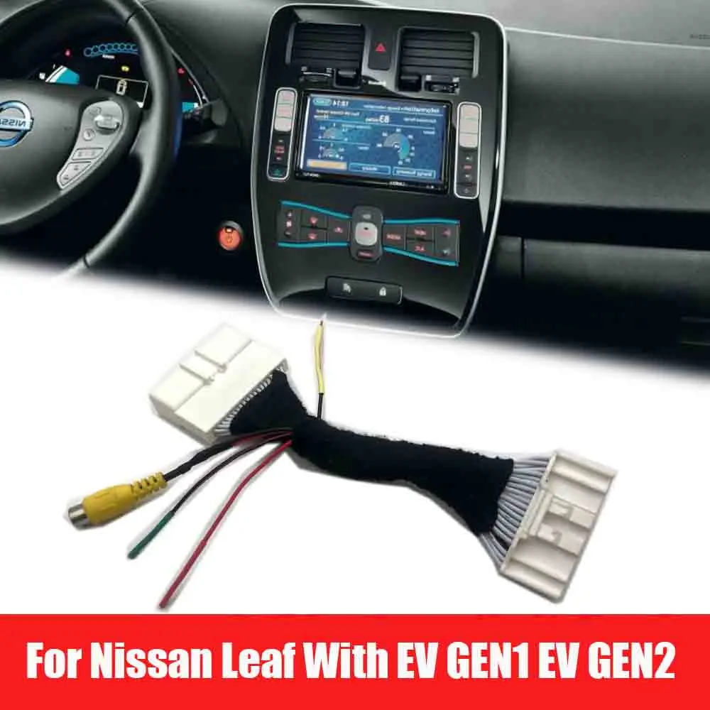 Vkauto C40 pins RCA Video Plug Adapter Cable For Nissan Leaf With EV GEN1 EV GEN2 2010~2017 Rear View Camera