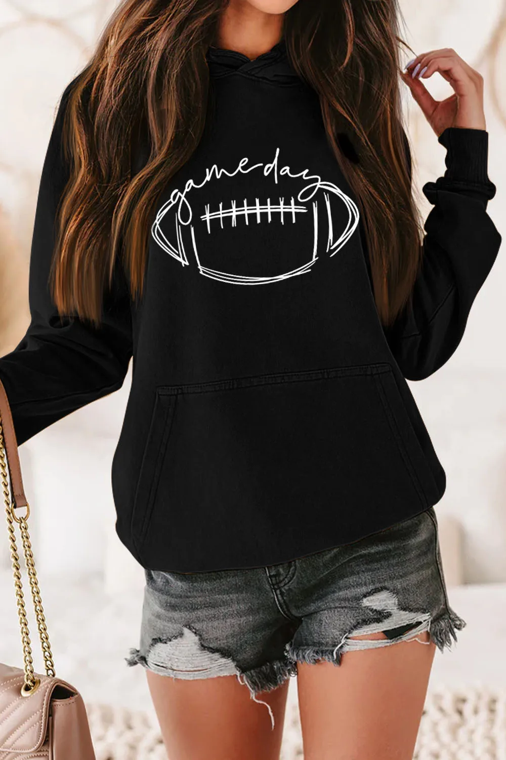 Game Day Rugby Alphabet Hoodie Autumn Winter Long Sleeve Women\'s Hoodie  Kawaii  Gothic  Streetwear Women