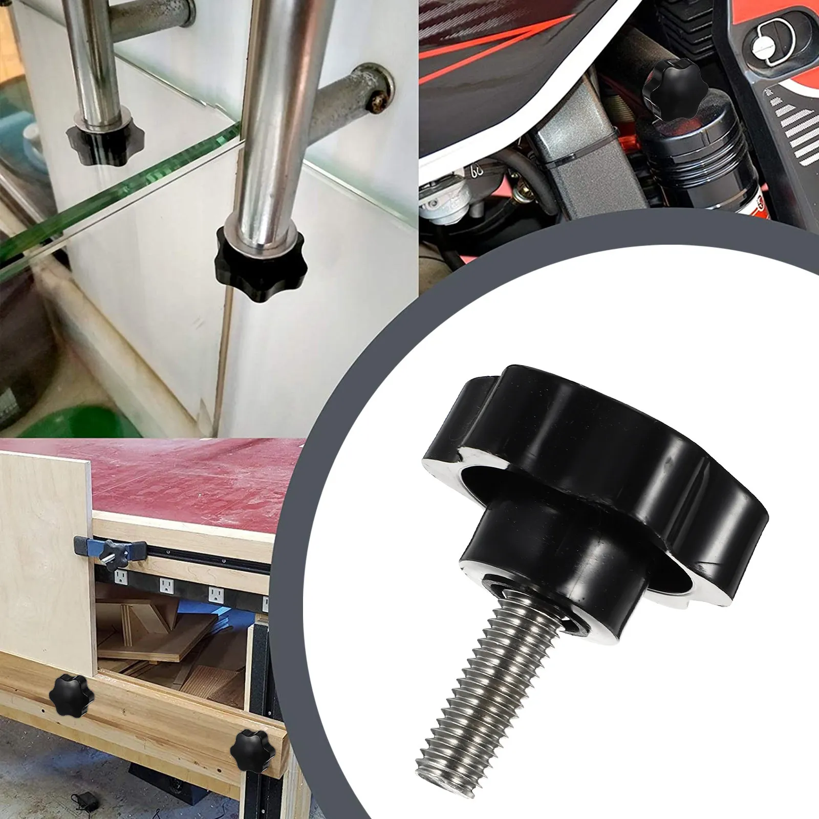Hexagonal Handle T Track Bolt M10x30 Patio Swing Part Clamping Screw Knob Thread Star Knobs Thread Handle Clamping Knobs