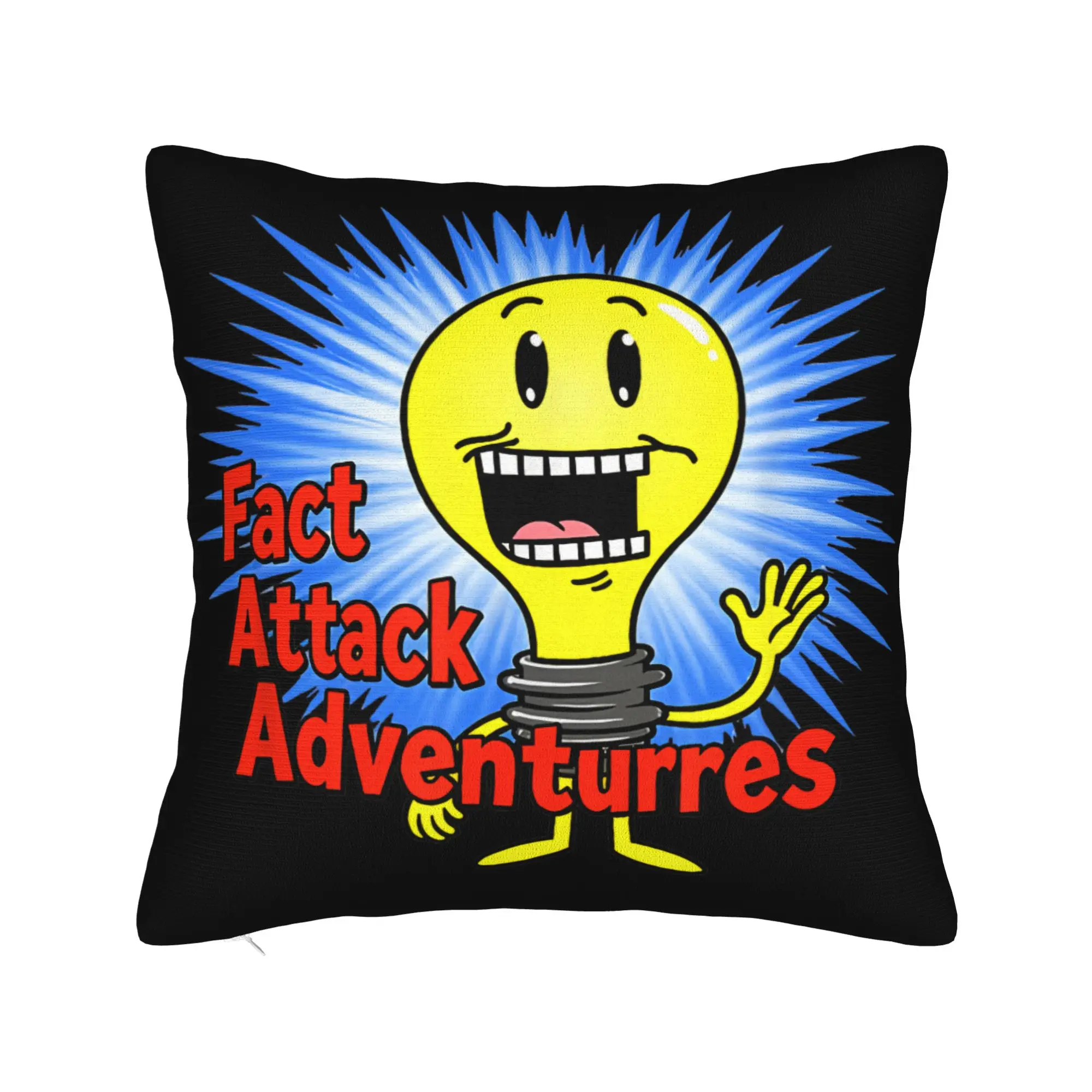 Light Bulb Fact Attack Adventures  Pillow Cover  Custom Cushion Cover Vintage Pillow Case For Living Room Chair
