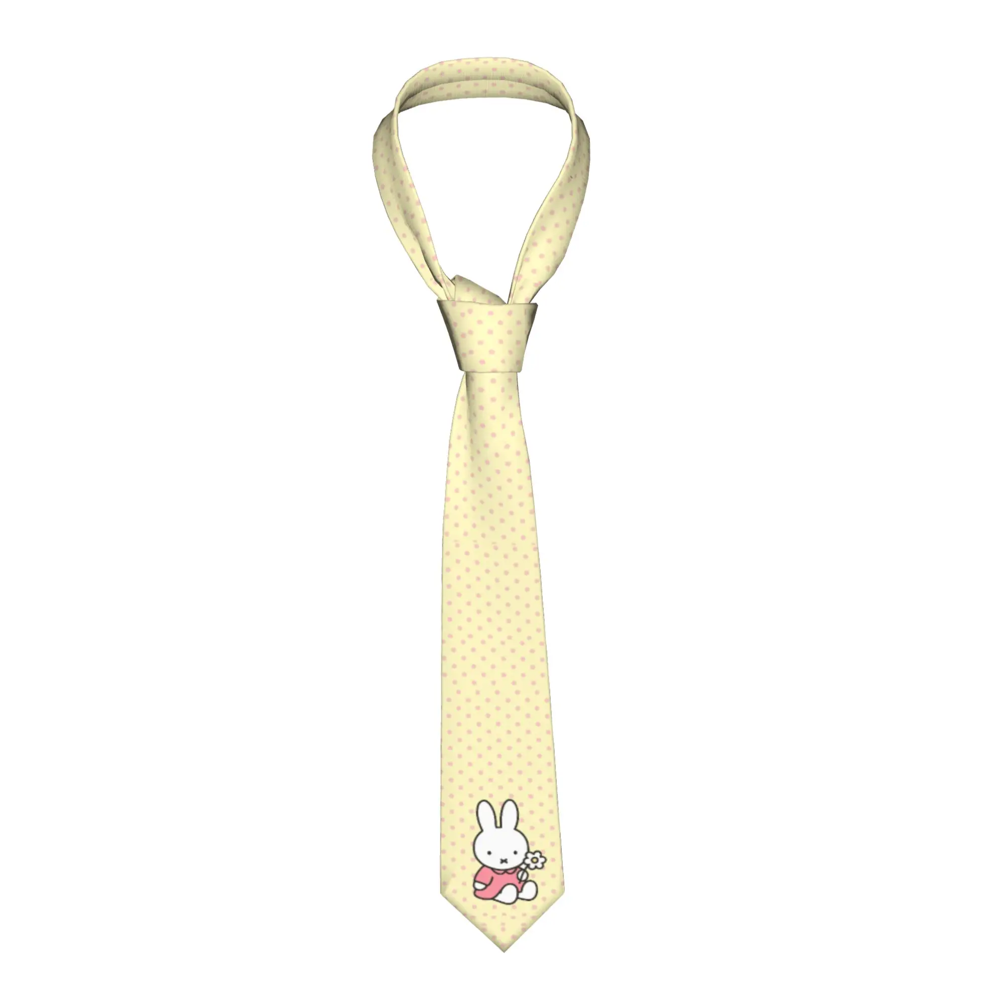 Cute Bunny Miffyy  Necktie Unisex Polyester 8 cm  Neck Tie for Mens Slim Narrow Shirt Accessories Gravatas Wedding Office