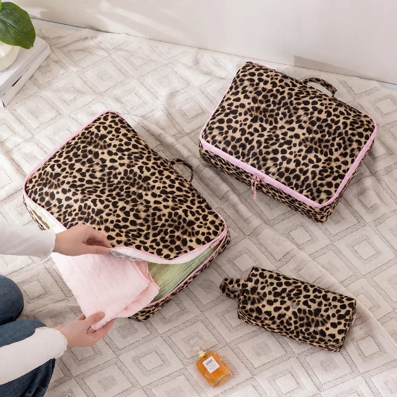 Leopard Print Storage Bag Essential Travel Gadget Large Capacity Toiletry Pouch Portable Waterproof Cosmetic Organizer for Women