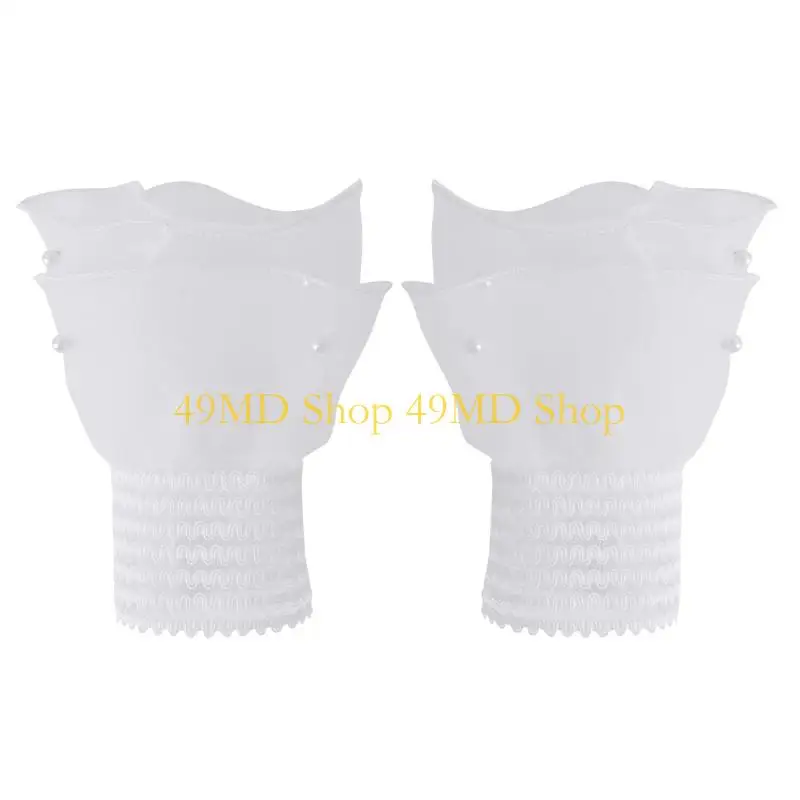 49MD Lace Wrist Cuffs Detachable Mesh Fake Sleeves Women Sweater Evening Party Wear