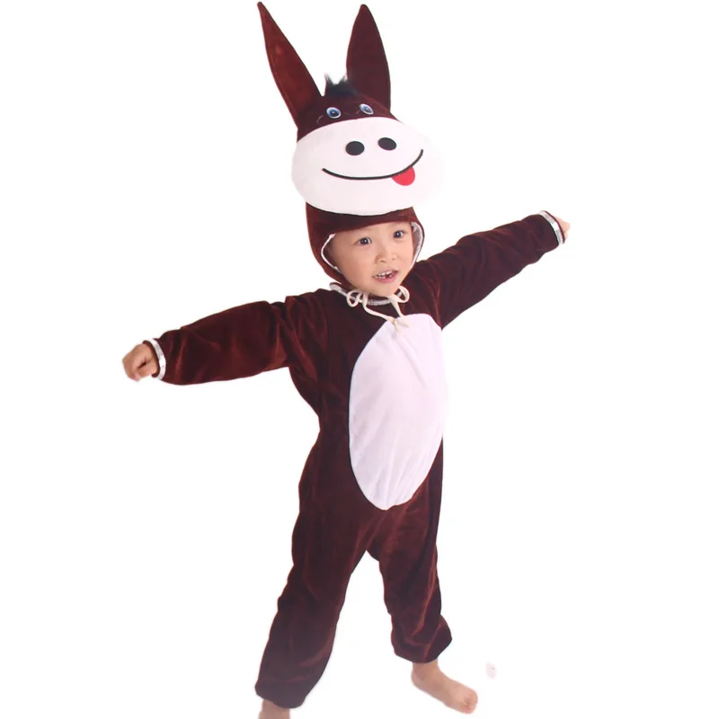 Performance Animals Cute little donkey Cosplay jumpsuit Costumes Animal dress Halloween costume pleuche