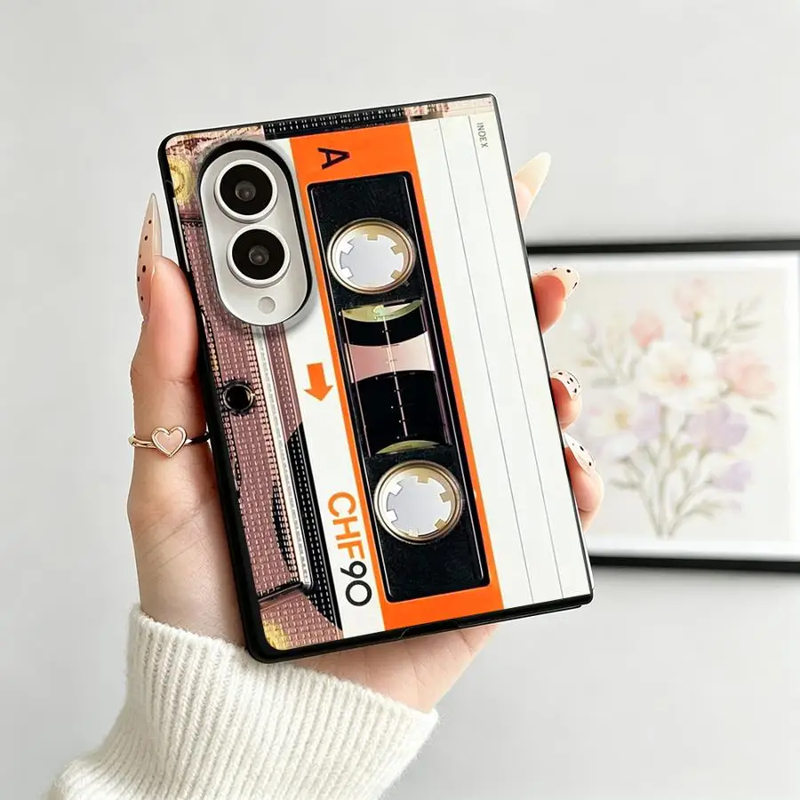 Orange Accent Cassette Luxury Phone Cover Case for Samsung Galaxy Z Fold 8 ZFold8 ZFold Wide Z Fold8 Wide - view 4
