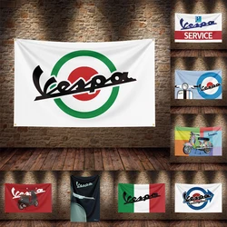 Italy Vespa Scooter Flag Polyester Digital Printing Moto Banner