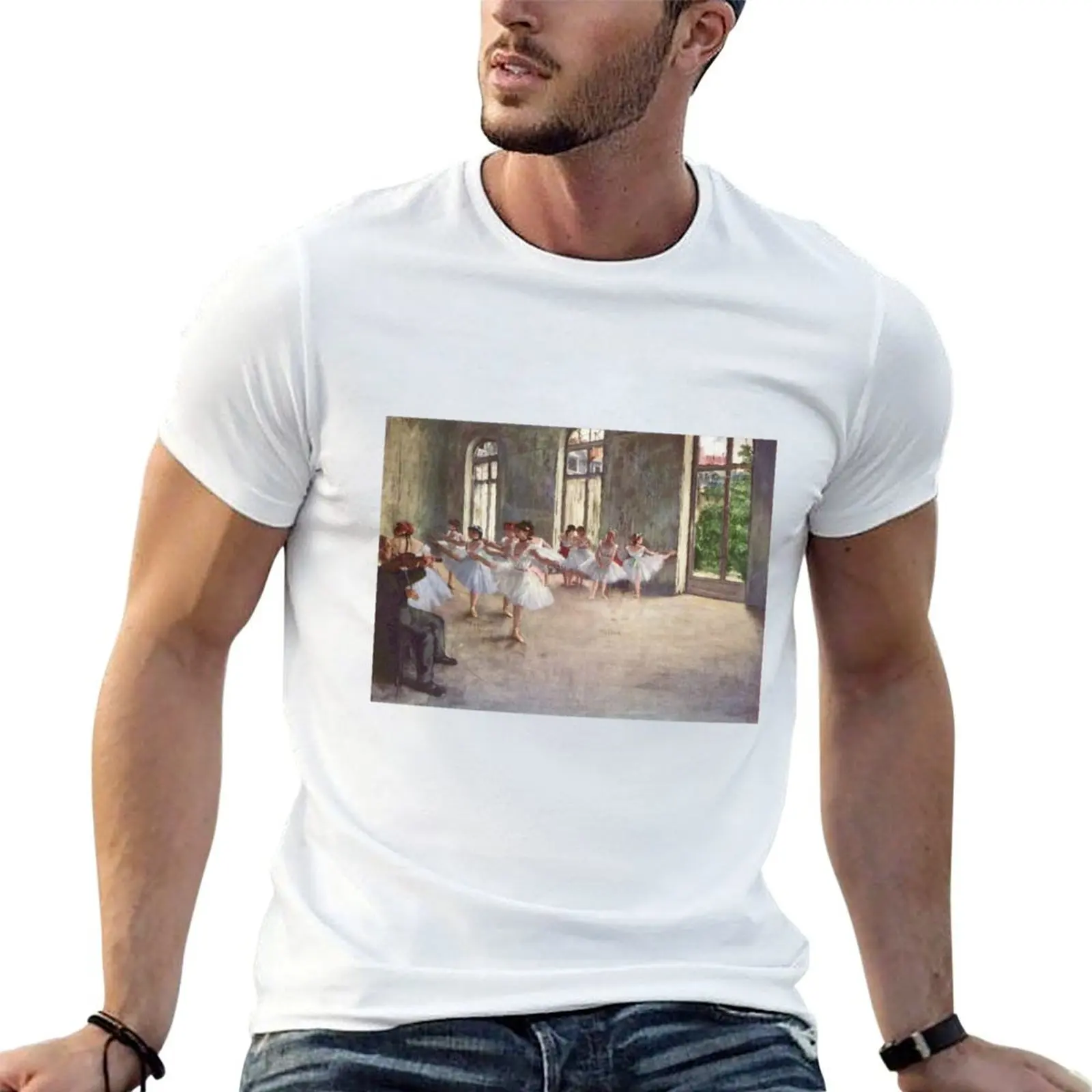 

Эдгар Дега, французская импрессионизм, картина маслом, балерины, репетиция, танцевальная футболка, мужские футболки, футболка с графикой