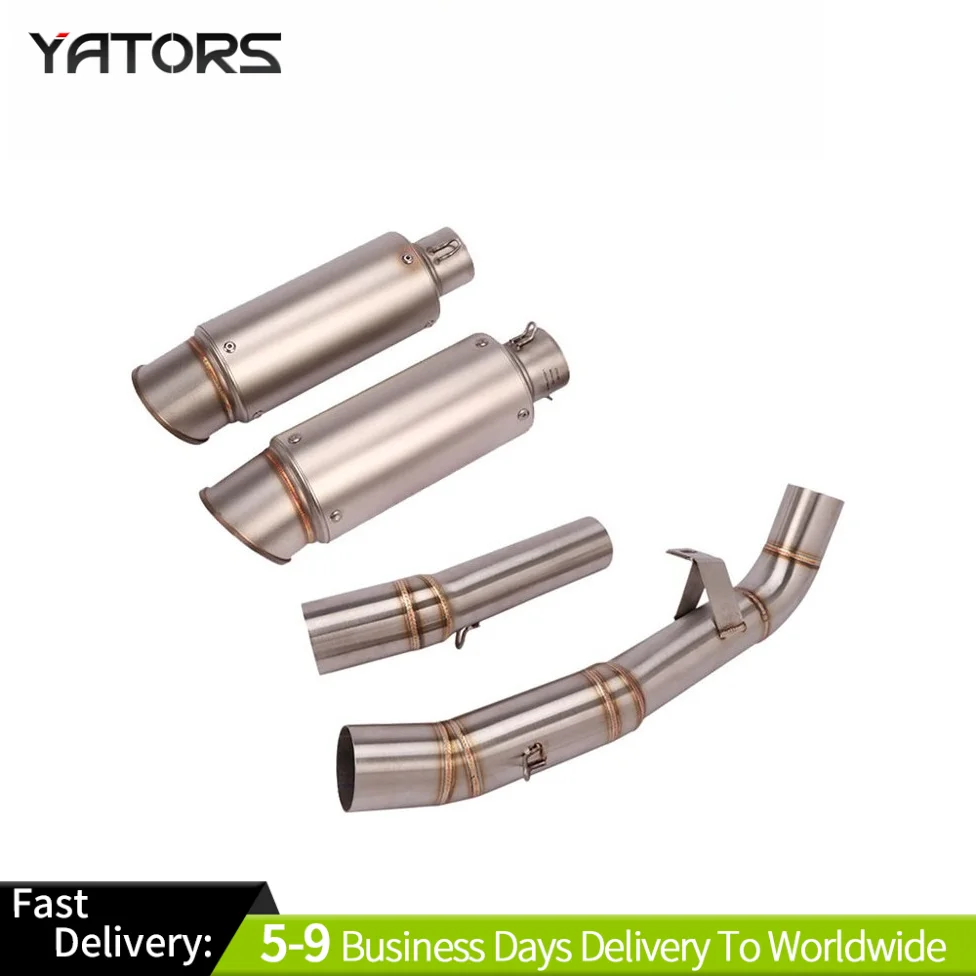 

51mm Muffler Tips Mid Exhaust Link Pipe Slip For Kawasaki Ninja Z1000 2010-2024 Exhaust Systems Exhausts Pipes