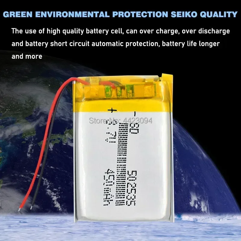 3.7V 450mAh 502535 Lipo Lithium Polymer Rechargeable Battery For MP3 MP4 MP5 DIY GPS Bluetooth Headset speaker fingerprint lock