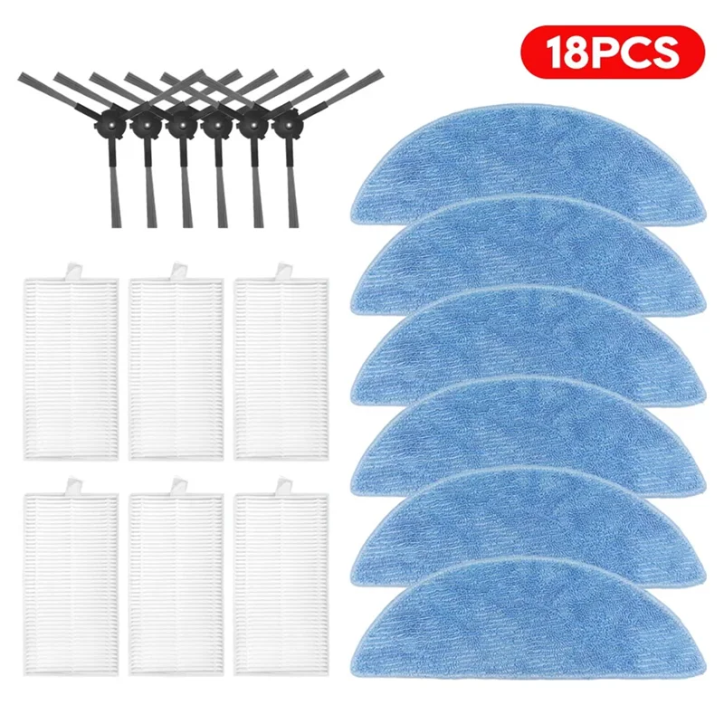 A005-Compatible For ECOVACS Y1 PRO PLUS Side Brush Hepa Filter Mop Cloth Accessories Consumables Spare Parts