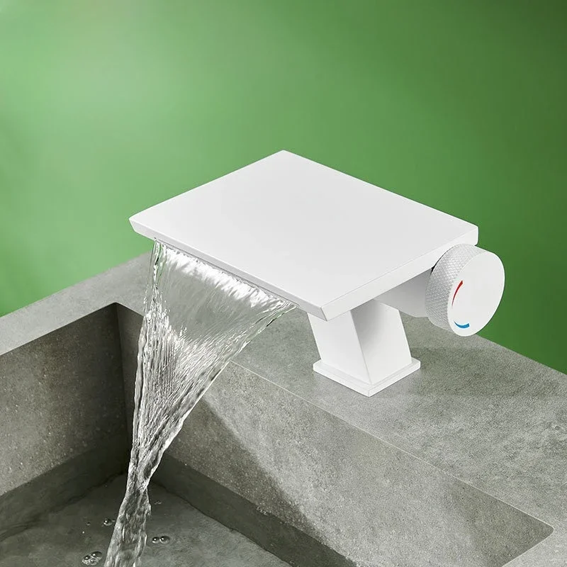 white Bathroom Sink Faucet New Design Waterfall Basin Faucets Washbasin Hot Cold Mixer Vanity Single Hole Water Taps gold