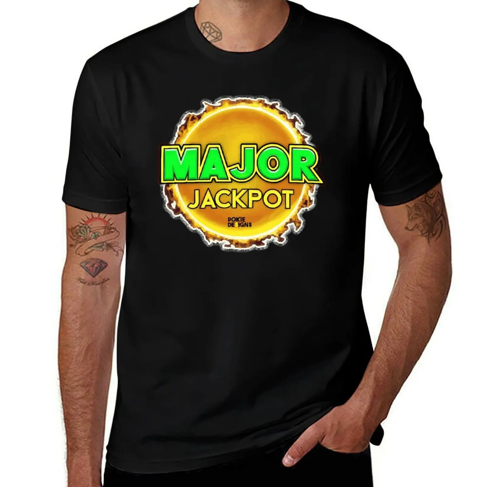 

MAJOR JACKPOT Design - Pokie Designs T-Shirt cotton t shirts man 100% cotton t shirts high quality T-Shirt
