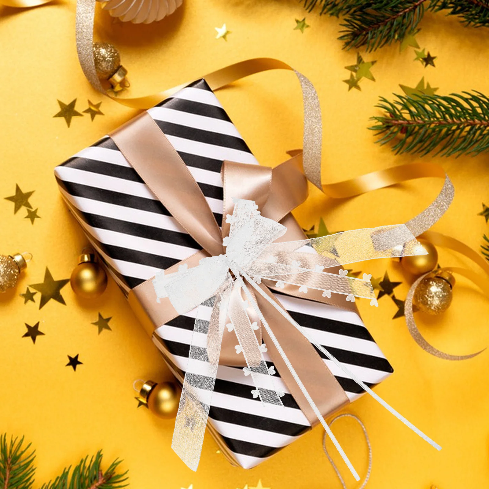 

10Pcs Heart Gauze Bows Wedding Decoration Elegant DIY Ribbon Car Rearview Mirror Door Handles Party Wedding Car Bows