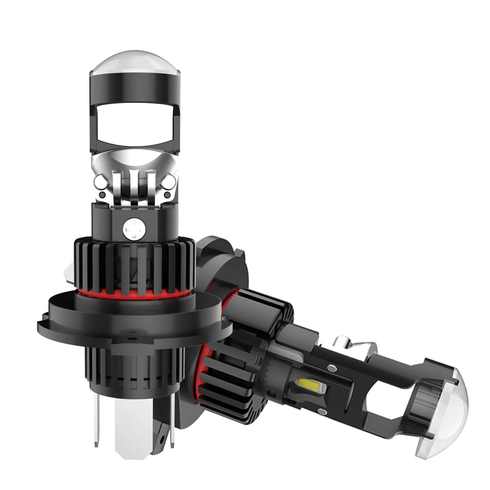 

2 светодиодных лампы для фар H4 с линзой для мини-проектора — 120 Вт, 12000 лм дальнего/ближнего света, совместимость с CANBUS, мощное автомобильное освещение