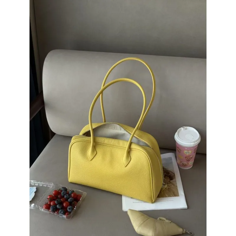 

VOLVAETEC 2025, новая корейская версия, нишевый дизайн, первый слой воловьей кожи, Бостонская сумка через плечо для отдыха и отдыха, большая вместительная сумка через плечо