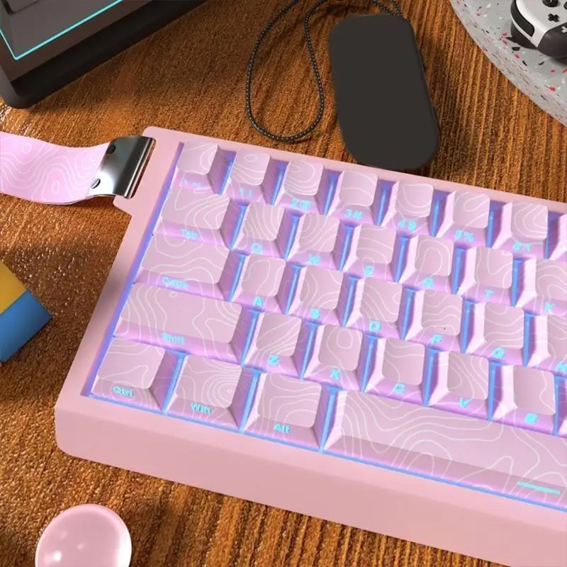 

652F Pink Keycap Обновления 136 Эргономичный клавиш с боковой склоной к боковой склоне для механических рабочих столов. Кладоты
