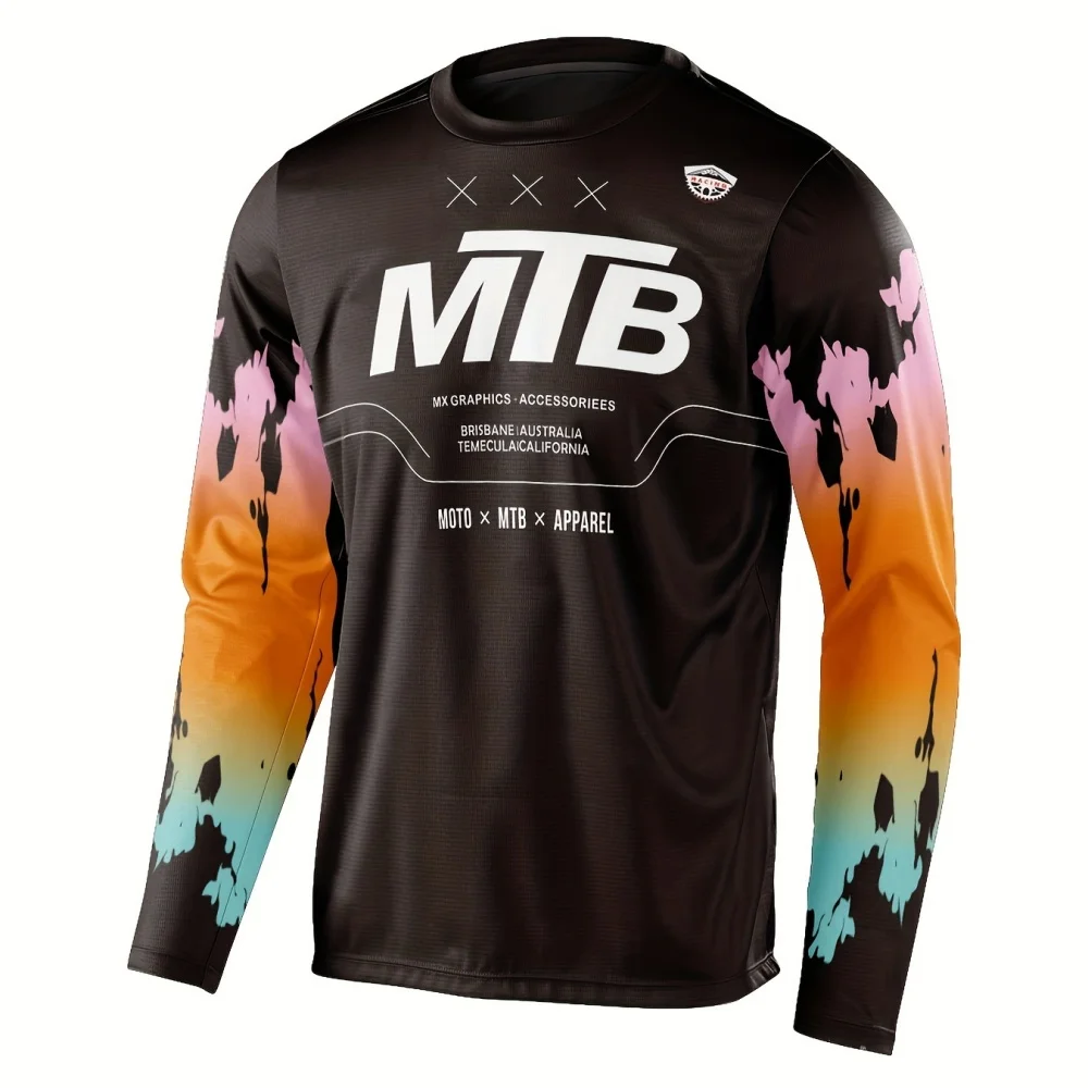 Outdoor Casual Round Neck Long-Sleeve T-Shirt with Forest Pattern Breathable Comfortable for Hiking Daily Wear view 6
