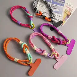 Universal Braided Mobile Phone Lanyard Portable Nylon Hanging Chain Ring Cord Wrist Strap Cell Phone Detachable Rope Keychain