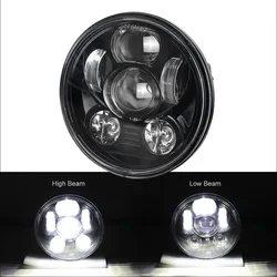 Black 5-3/4 inch 5.75 LED headlights high and low For Harley Sportster XL 883 1200 Dyna