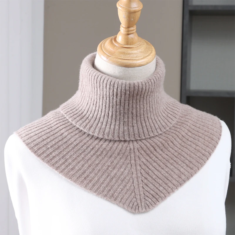 

Fall/Winter 100% Pure Wool Turtleneck Women's Knitted Wool False Collar Scarf Sweater Shawl Scarf False Collar