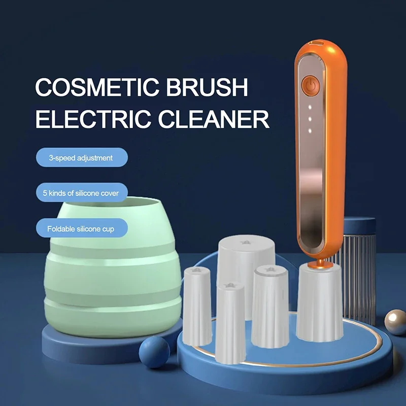 

Electric Makeup Brush Cleaner and Dryer Automatic Spinner Machine Cosmetic Charging Version Makeup Brush Clean Tool Portable