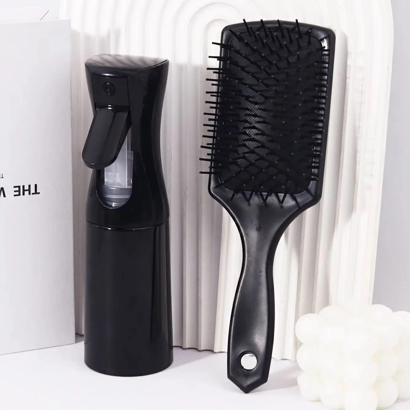 2 قطعة/مجموعة مجموعة مشط تصفيف الشعر، زجاجة رذاذ، فرشاة تدليك لإزالة القشرة، فرشاة وسادة هوائية خاصة للشعر المستعار الحقيقي