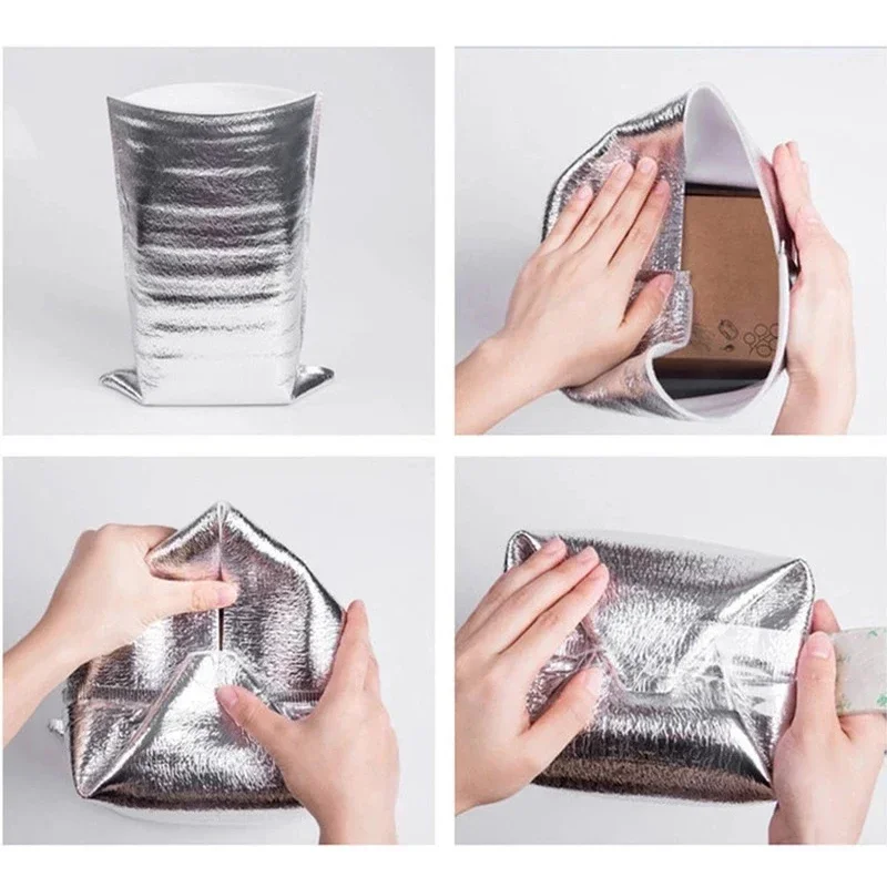 الألومنيوم احباط حقيبة عزل اكسبرس الوجبات الجاهزة حقيبة الغذاء المبردة الطازجة حفظ حقيبة اكسسوارات المطبخ حقيبة عزل الحرارة #6