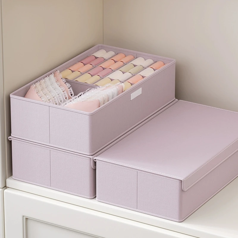 

Home Wardrobe Bra Organization Box Drawer Type Grid Space Underwear Storage Box Girls Dormitory Dust-proof Sock Organizer