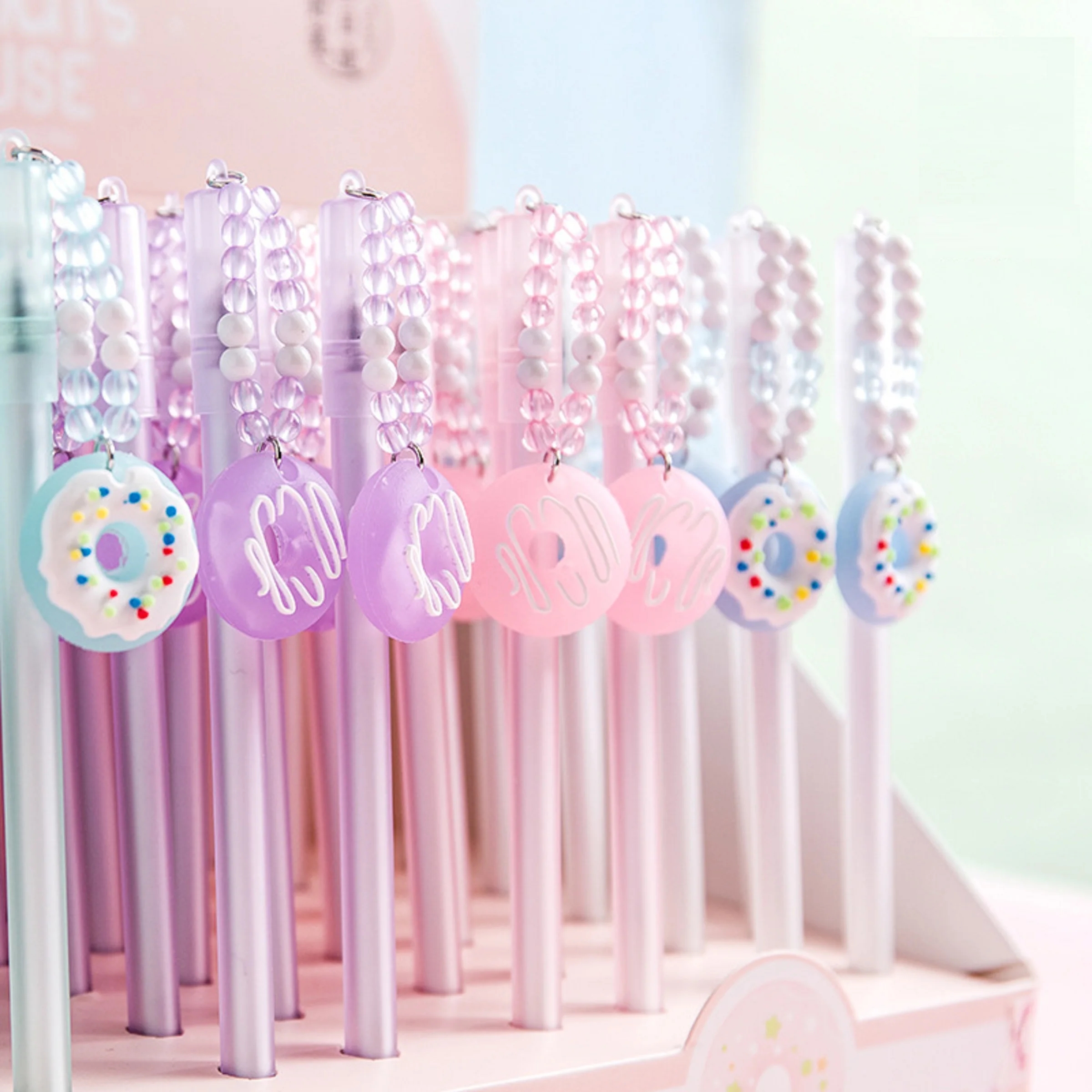 0.5mm Soft Silicone Gel Pen Cute Donut Pen Office Students Creative Stationery Gift for Girls