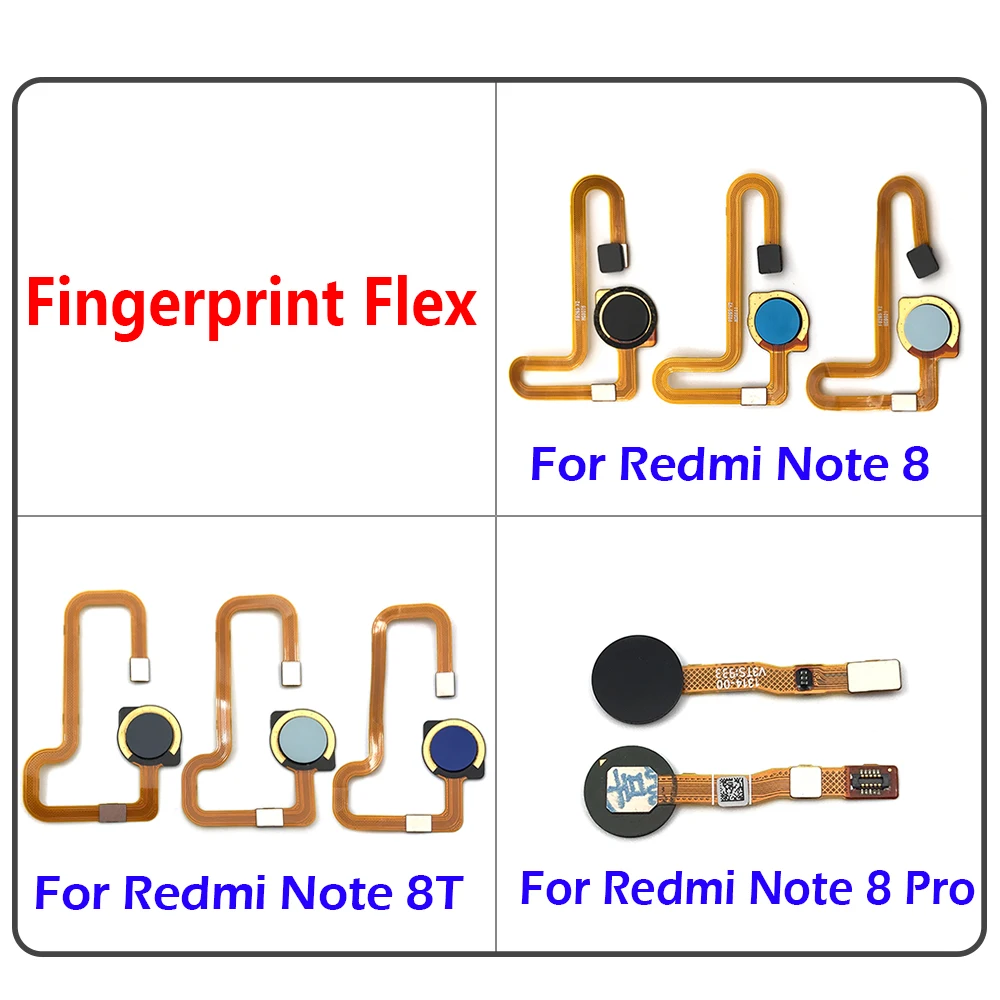 

15PCS Lots New Fingerprint Flex Cable For Xiaomi Redmi Note 8T 8 Pro Home Menu Button Key Flex Cable Replacement Parts