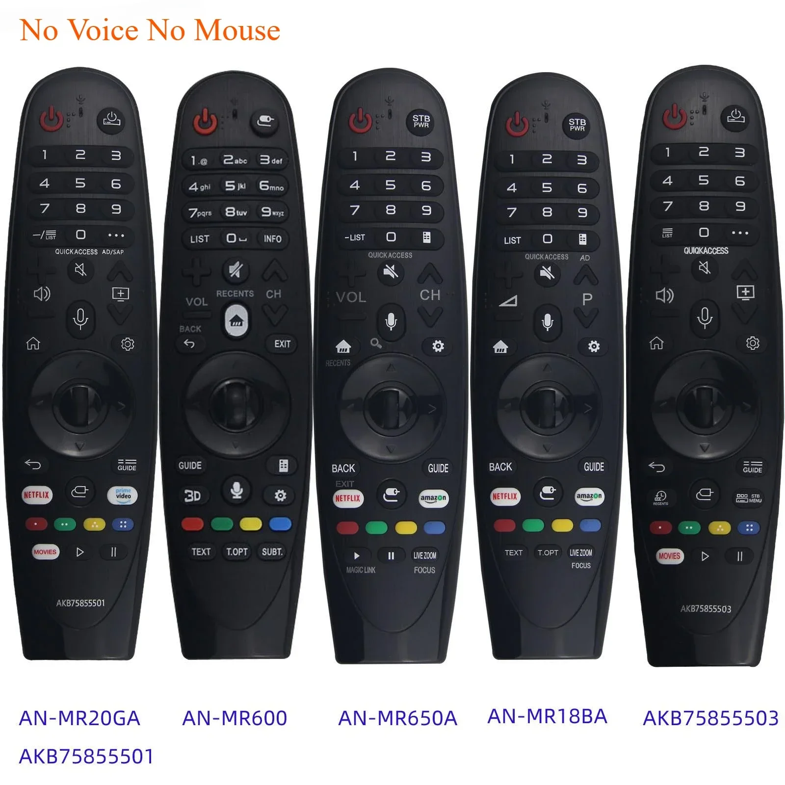 

No Voice No Mouse Remote Control for TV Remote Control AN-MR600 MR650A MR18BA MR20GA AKB75855501