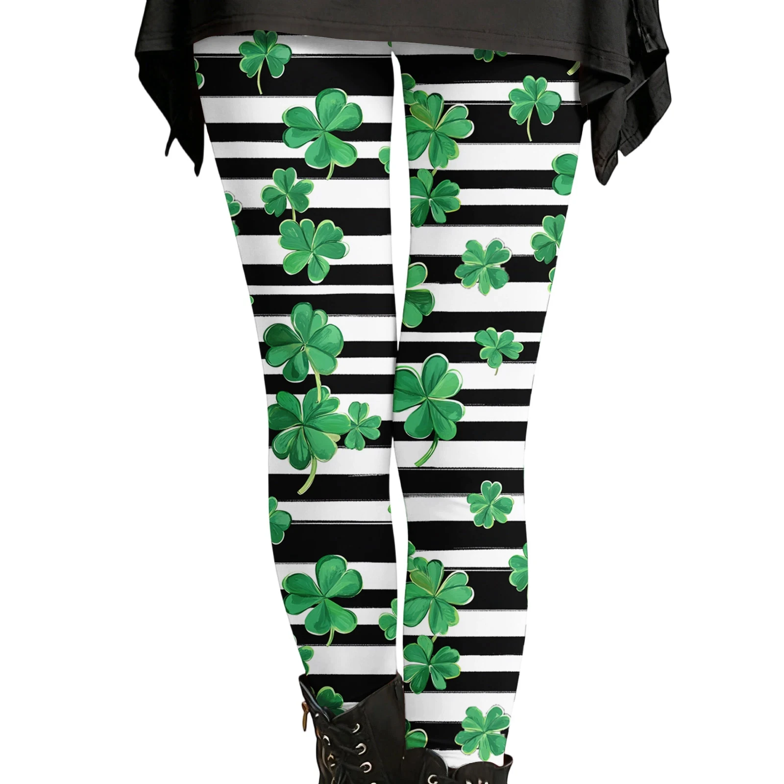 ใหม่เลกกิ้งพิมพ์ลายวันเซนต์แพทริคสำหรับสุภาพสตรี กางเกงโยคะแฟชั่นสำหรับผู้หญิง ฤดูใบไม้ผลิ ฤดูใบไม้ร่วง กางเกงลำลองสำหรับผู้หญิง
