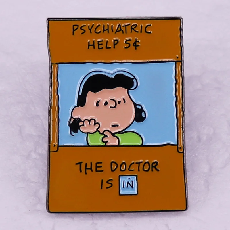 كاريكاتير الفول السوداني شخصية الرسوم المتحركة الطبيب في بروش كرتوني قديم مجوهرات لطيفة على ظهره إكسسوارات طية صدر السترة بروش هدية