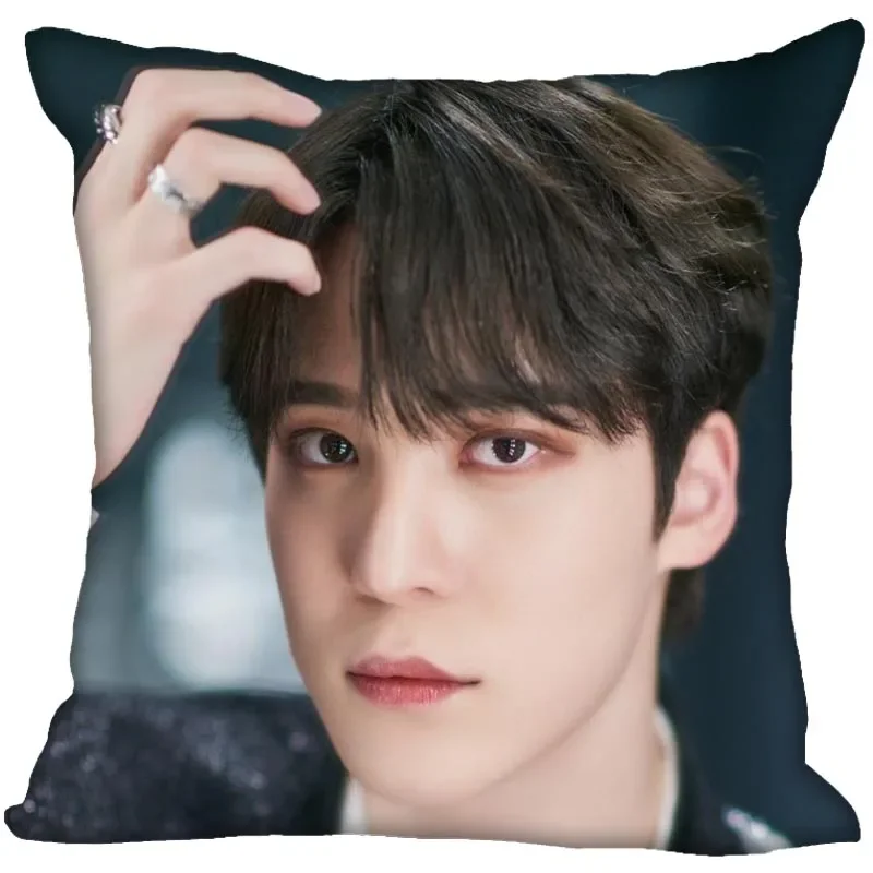 ATEEZ Pillowcase Bedroom Home Decorative Gift Pillow Cover Square Zipper Pillow Cases Satin Soft Fabric 0209