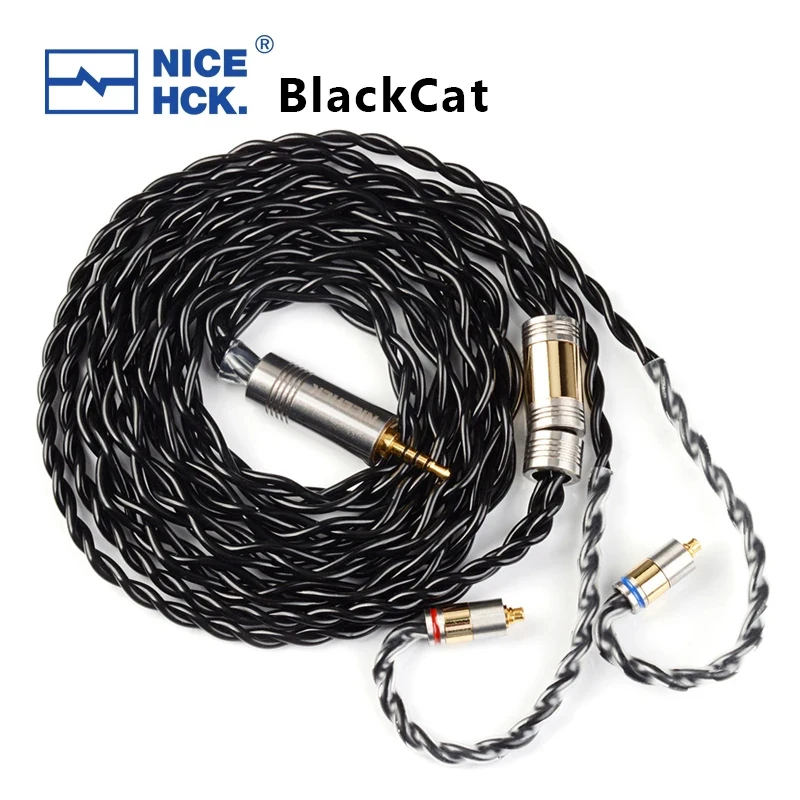 NiceHCK BlackCat الزنك سبائك النحاس النفط غارقة HIFI سماعة كابل 3.5/2.5/4.4 مللي متر MMCX/0.78 مللي متر/QDC/N5005 2Pin ل F1 D13 N5005